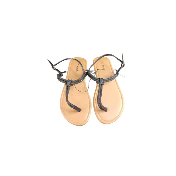 Torrid Women's Thong Sandals Ankle Strap Sparkle Detail Plus Size - Picture 1 of 5